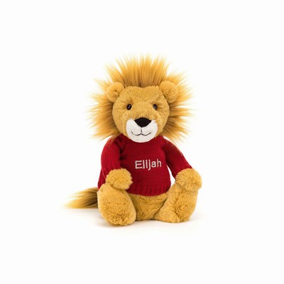 Jellycat Bashful Leeuw with Red Jumper | UG9032768